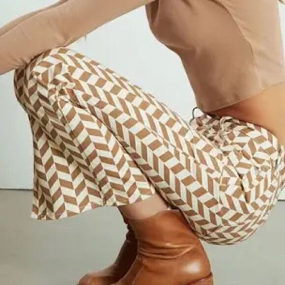 PacSun Brown Chevron Low Rise Straight Leg Jeans Size 23 - Picture 3 of 9